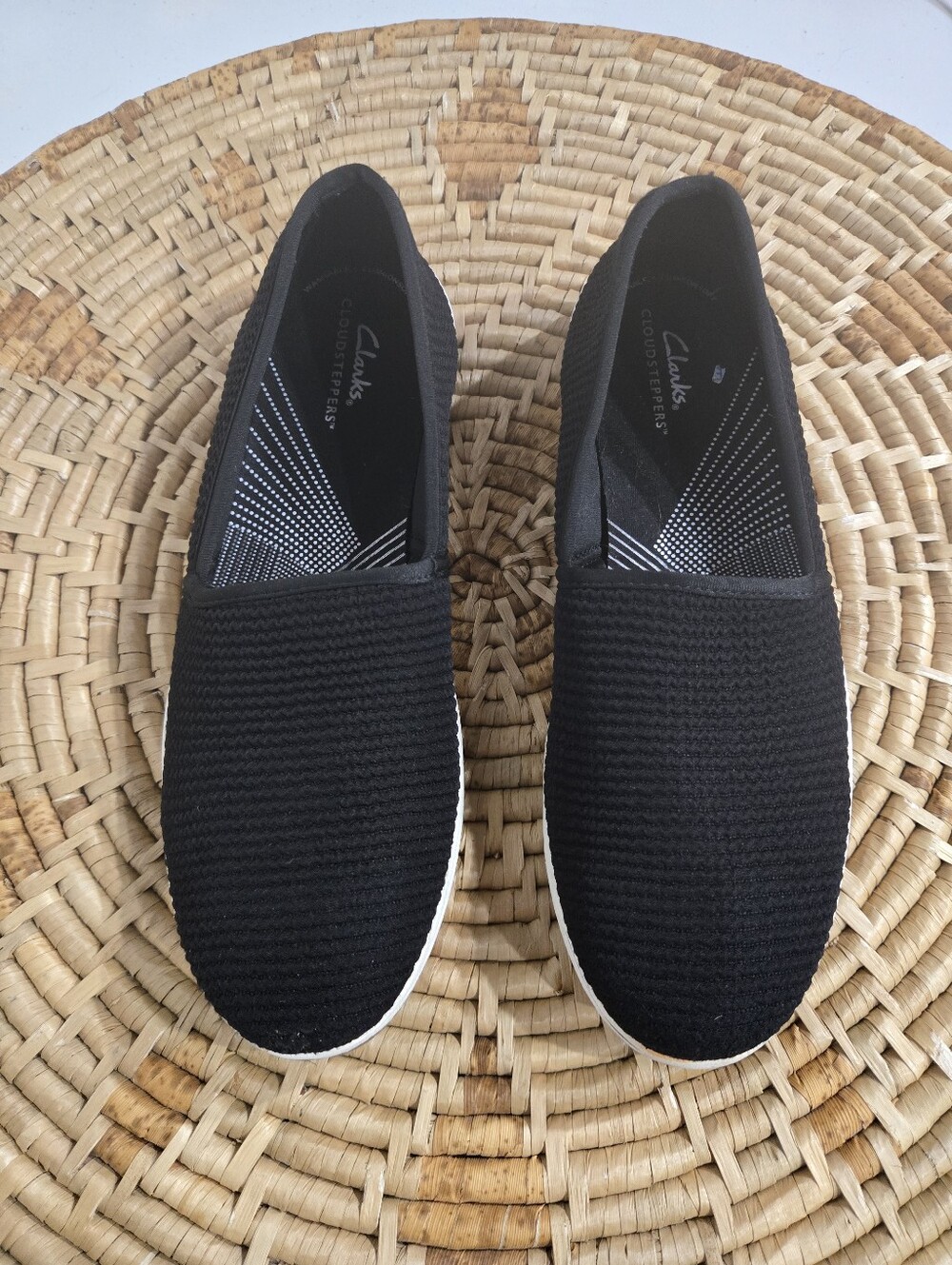 Clarks Black Knit Loafer Sneakers
